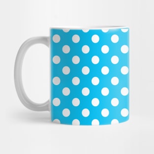 White Polka Dots on Blue Background Pattern Mug